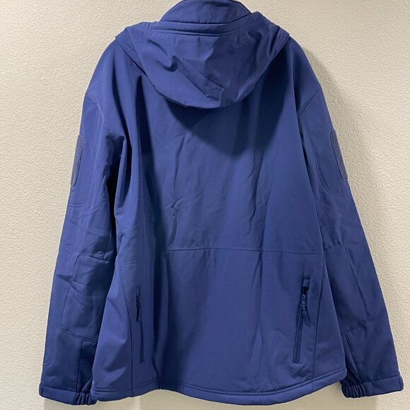 NWT, MEN'S TACVASEN Hooded Weather Resistant Multi Pocket Jacket, Royal - XL - Picture 2 of 15
